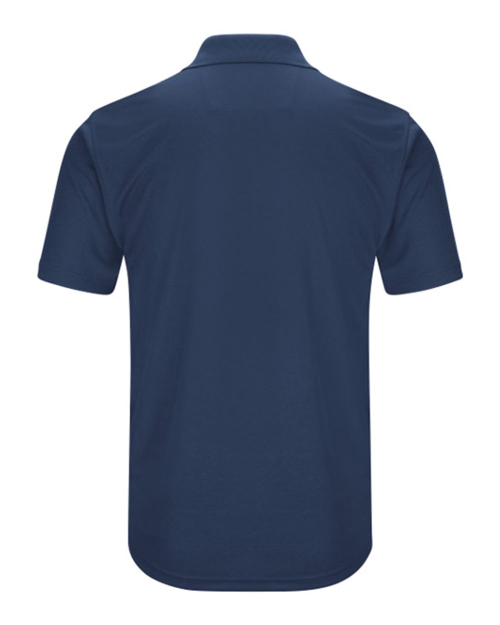 Front View of Navy Short Sleeve Performance Knit Pocket Polo - SK98
