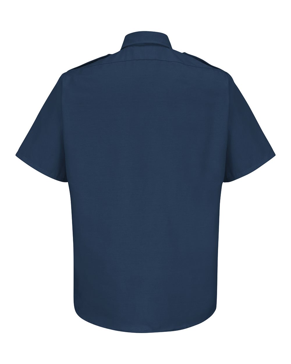 Front View of Navy Short Sleeve Security Shirt - Tall Sizes - SP66T