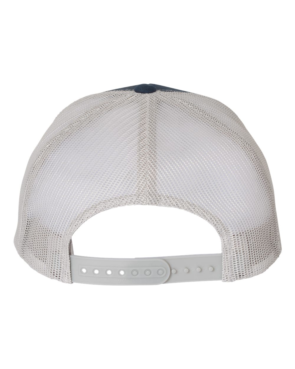 Rear View of Navy/ Silver Retro Trucker Cap - 6606