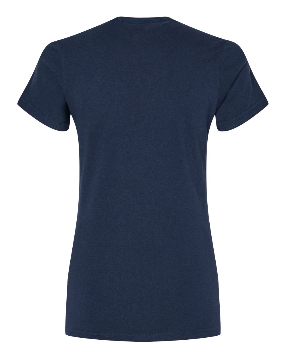 Front View of Navy Softstyle® Women's Midweight T-Shirt - 65000L