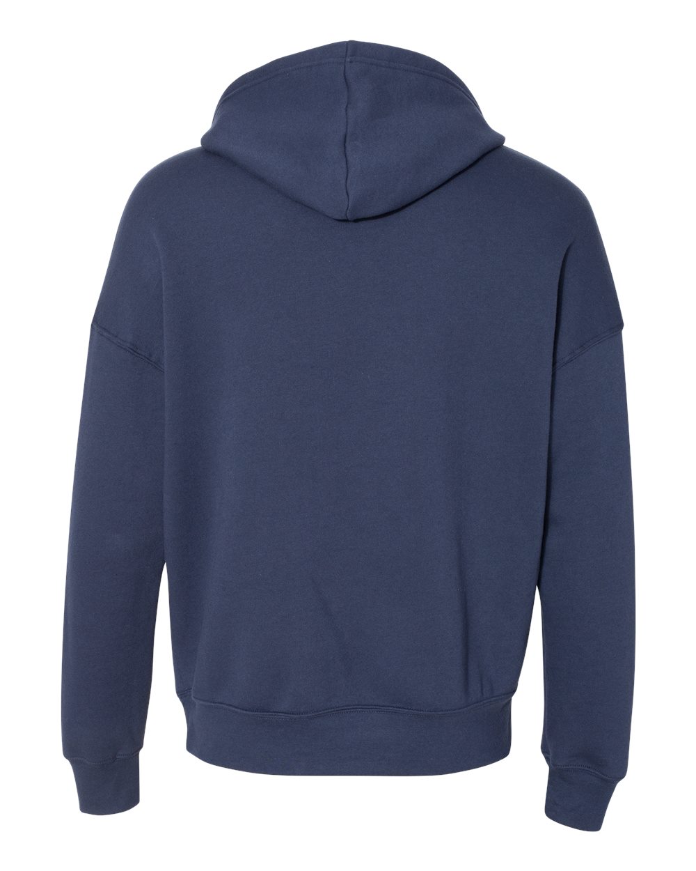 Front View of Navy Sponge Fleece Drop Shoulder Hoodie - 3729