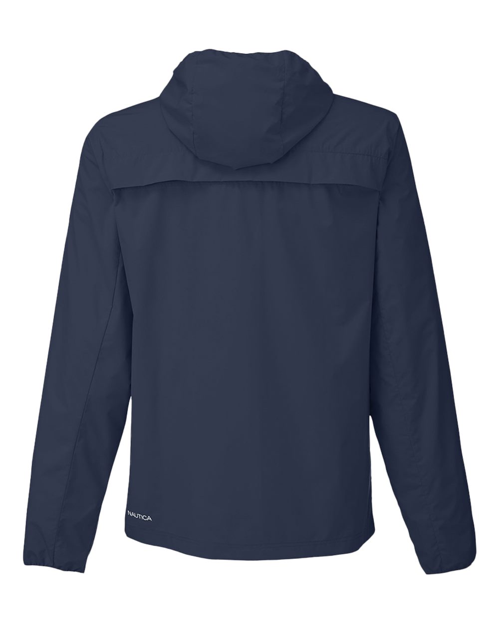 Rear View of Navy Stillwater Hooded Windbreaker - N17926