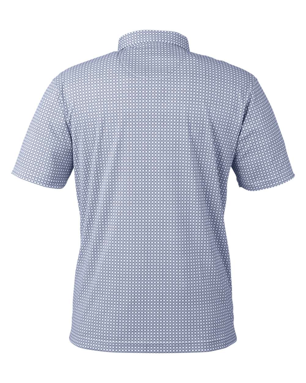 Rear View of Navy Tanner Printed Polo - SW2200