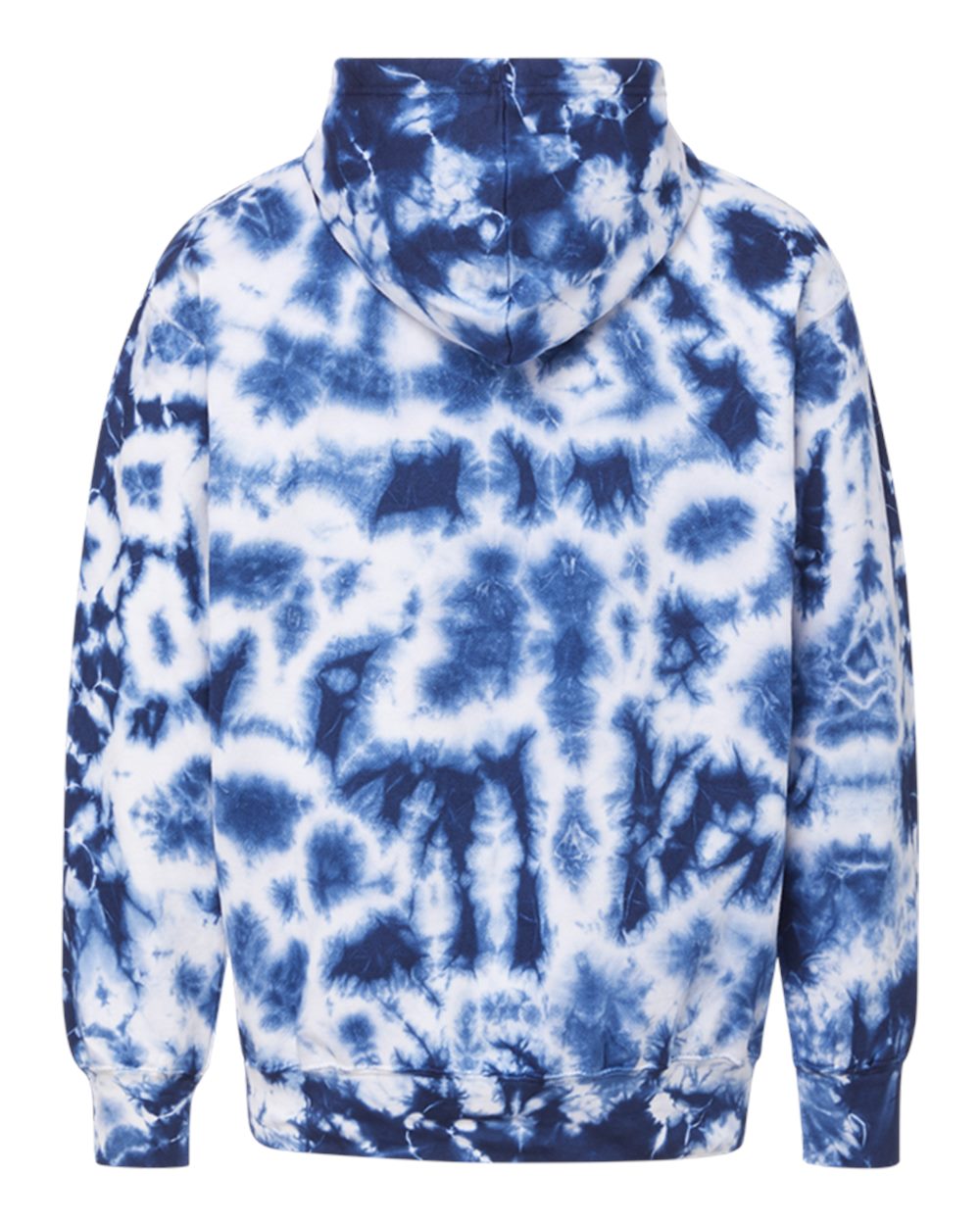 Front View of Navy Tie Dye Classic Fleece Tie-Dye Hooded Sweatshirt - 1290