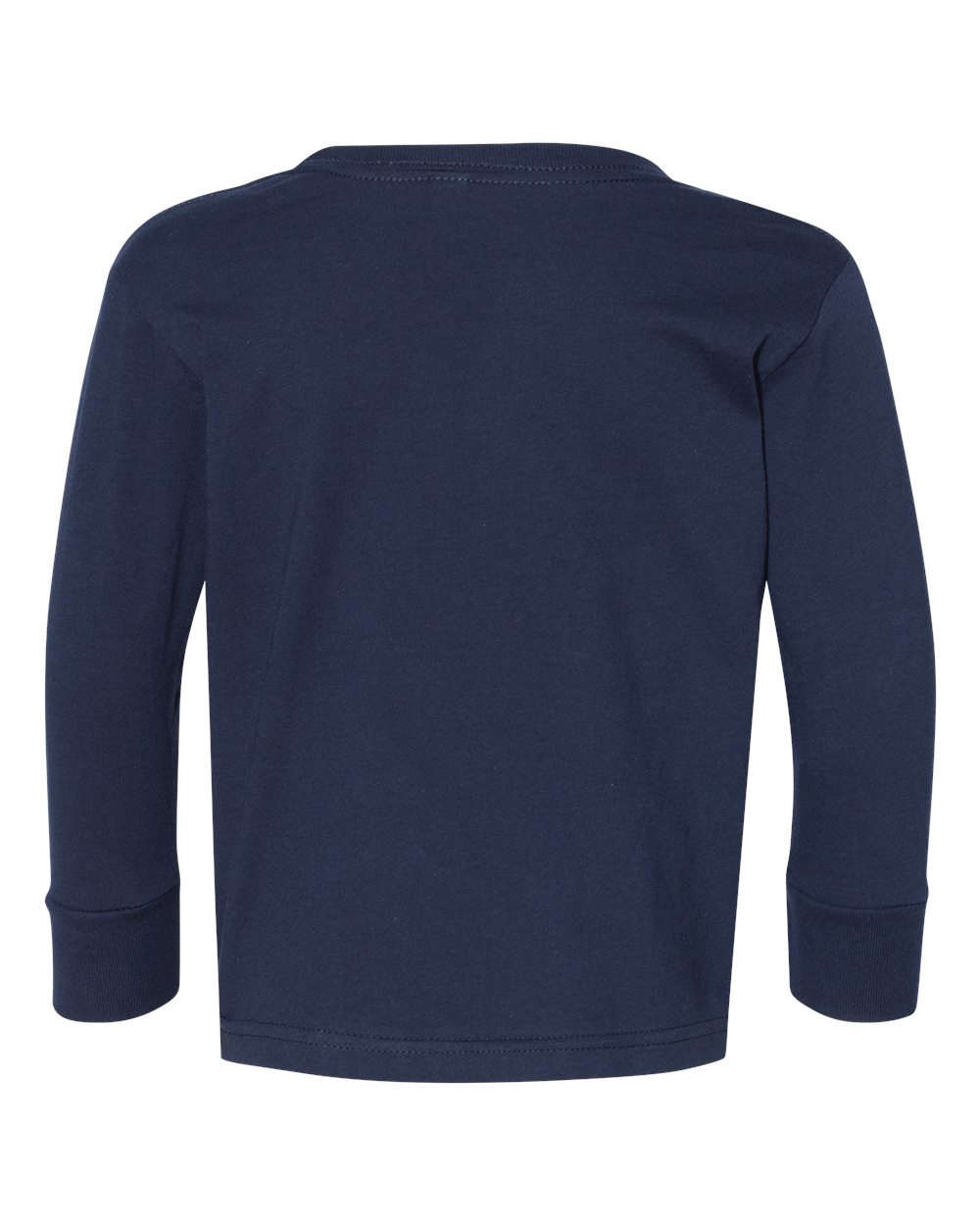 Front View of Navy Toddler Fine Jersey Long Sleeve Tee - 3302