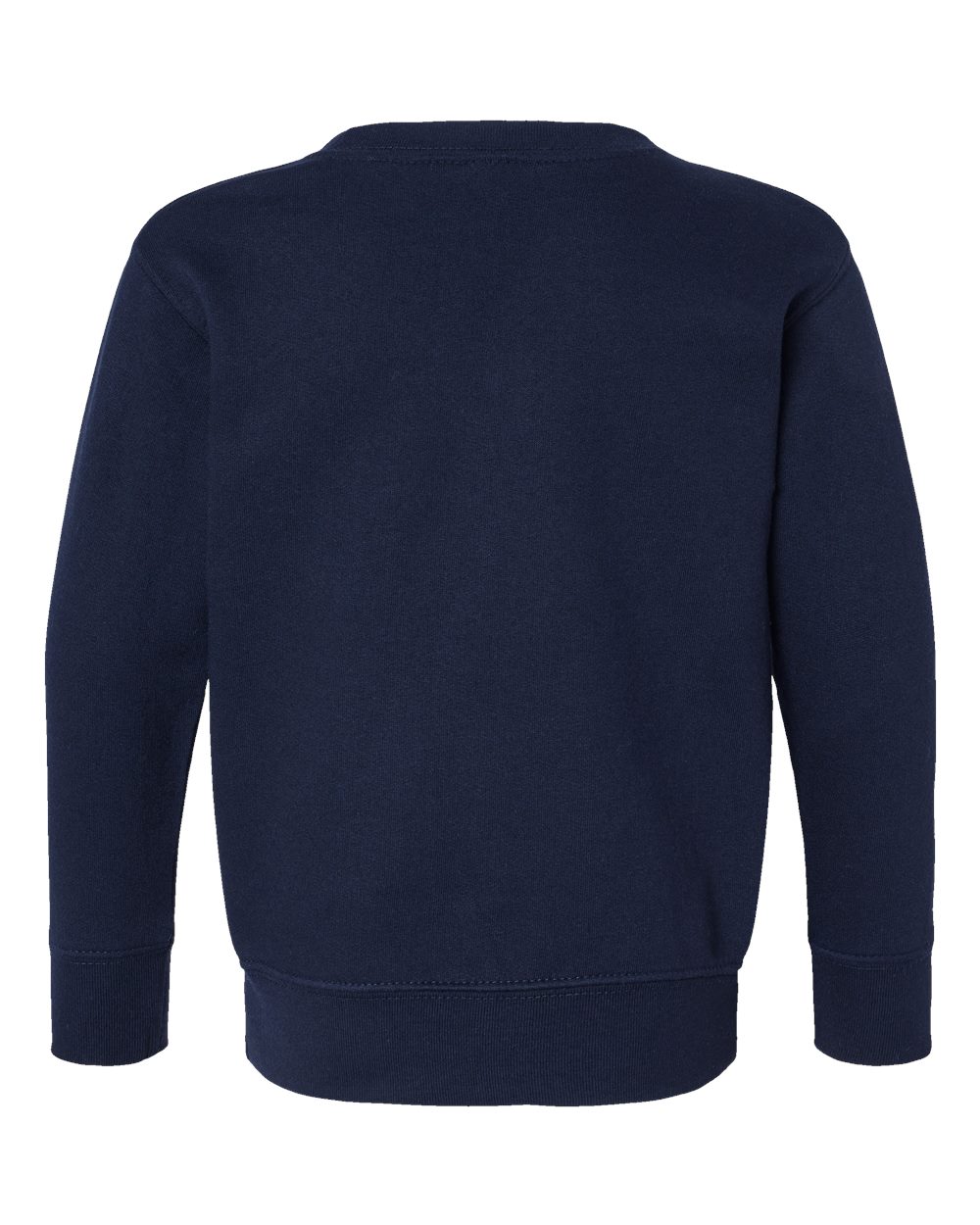 Front View of Navy Toddler Fleece Crewneck Sweatshirt - 3317