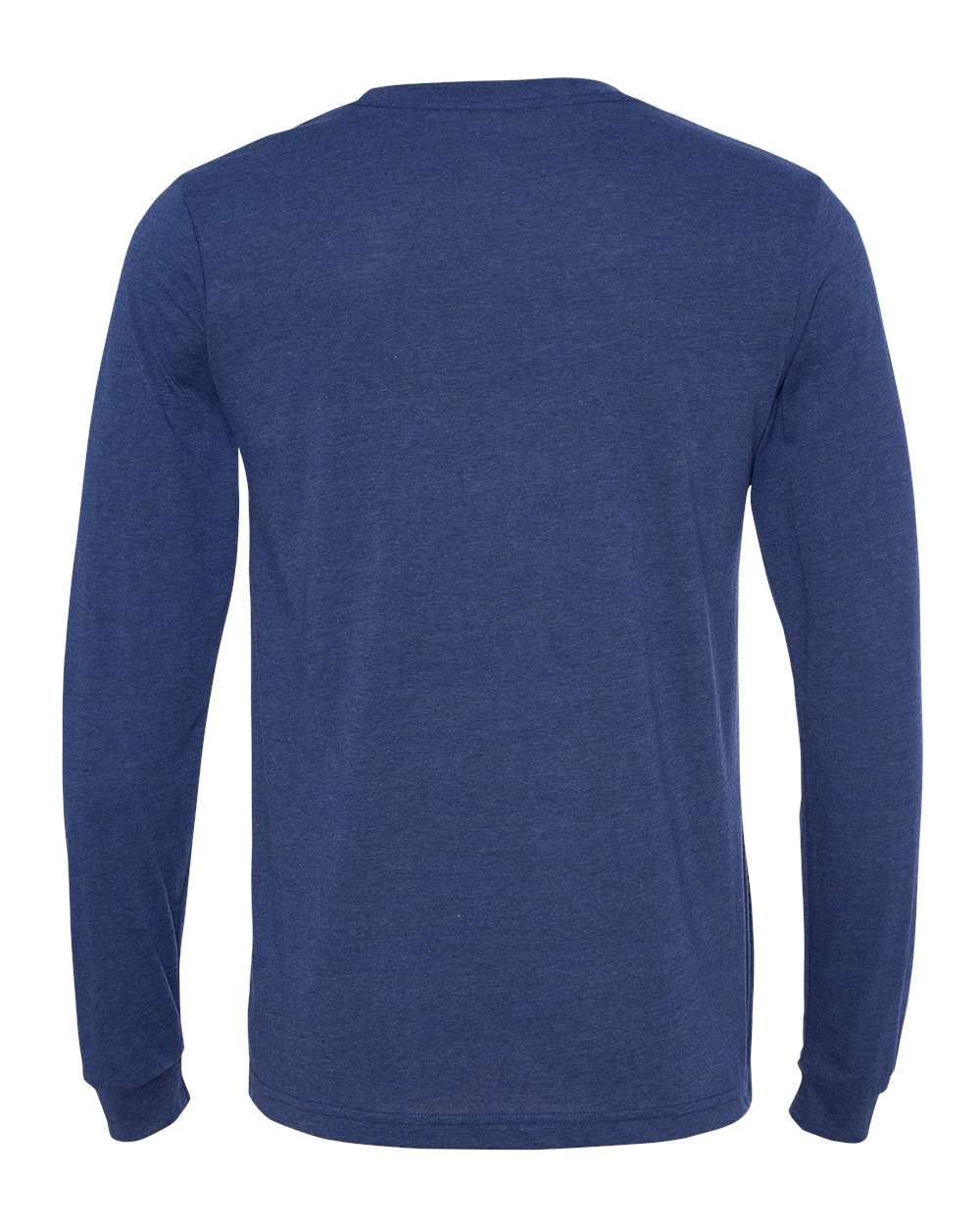 Front View of Navy Triblend Triblend Long Sleeve Tee - 3513