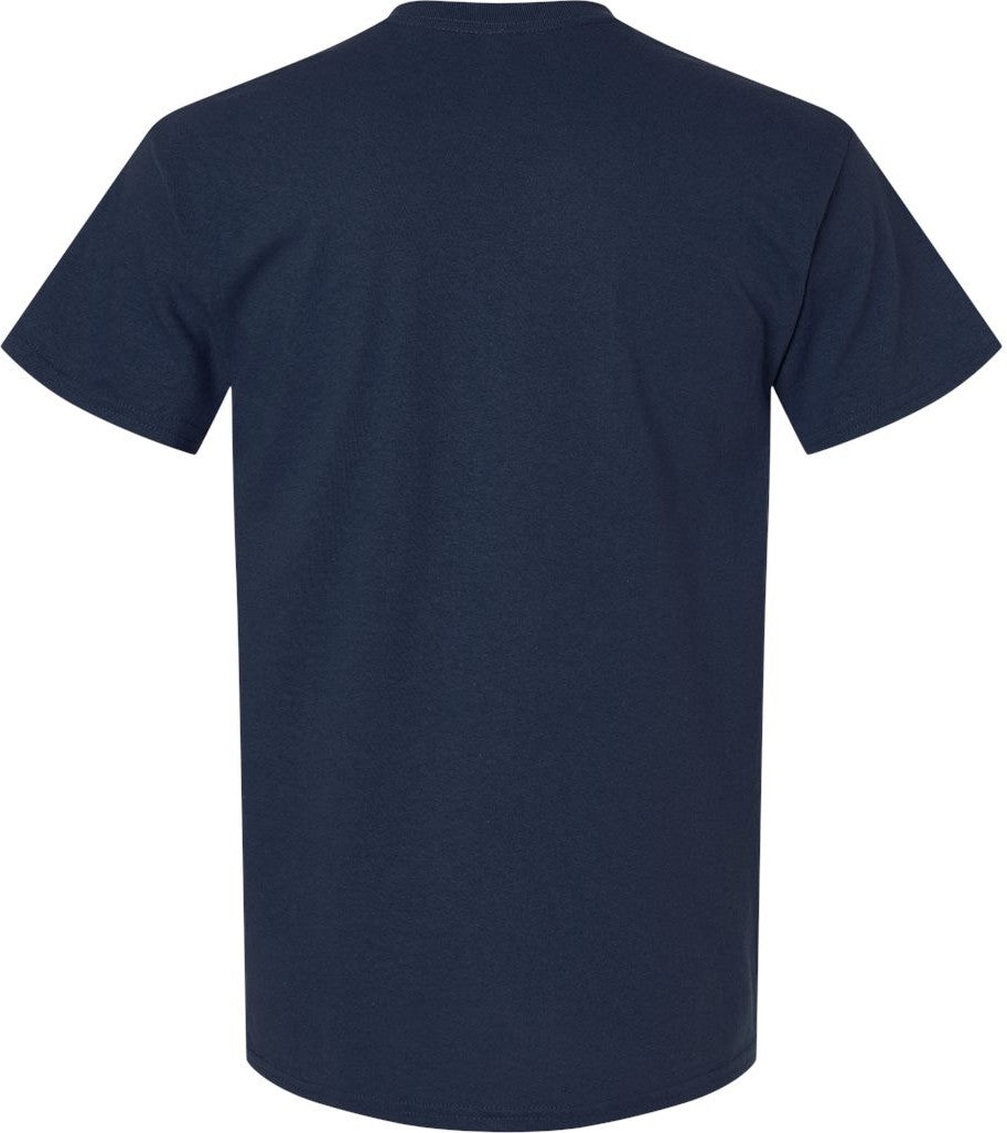 Front View of Navy Ultra Cotton® Pocket T-Shirt - 2300