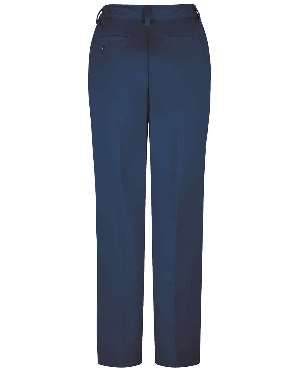 Front View of Navy - Unhemmed Women's Elastic Insert Work Pants - Extended Sizes - PT61EXT