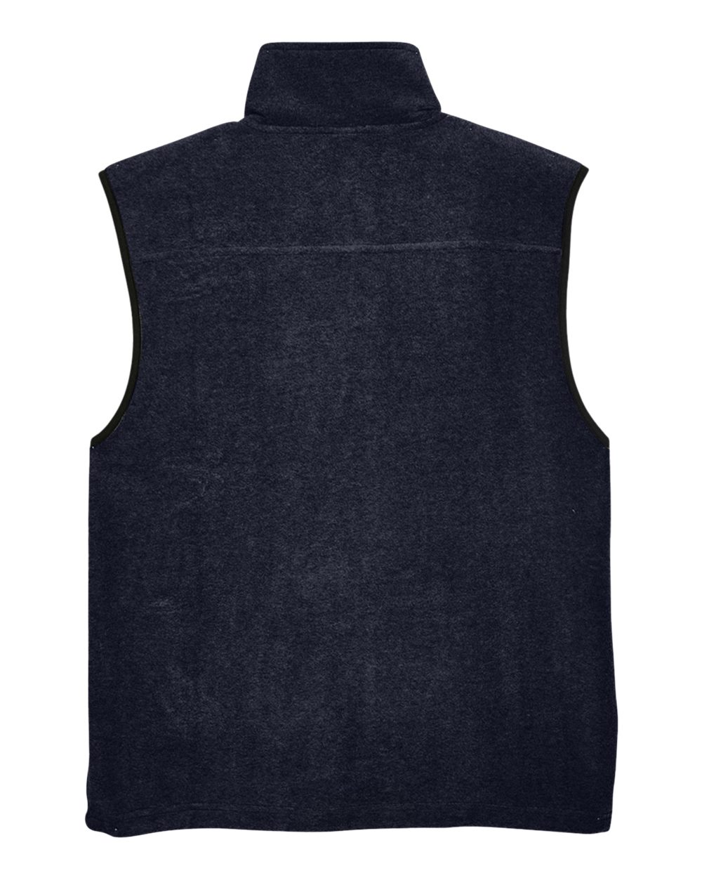 Front View of Navy Unisex Fleece Full-Zip Vest - M985
