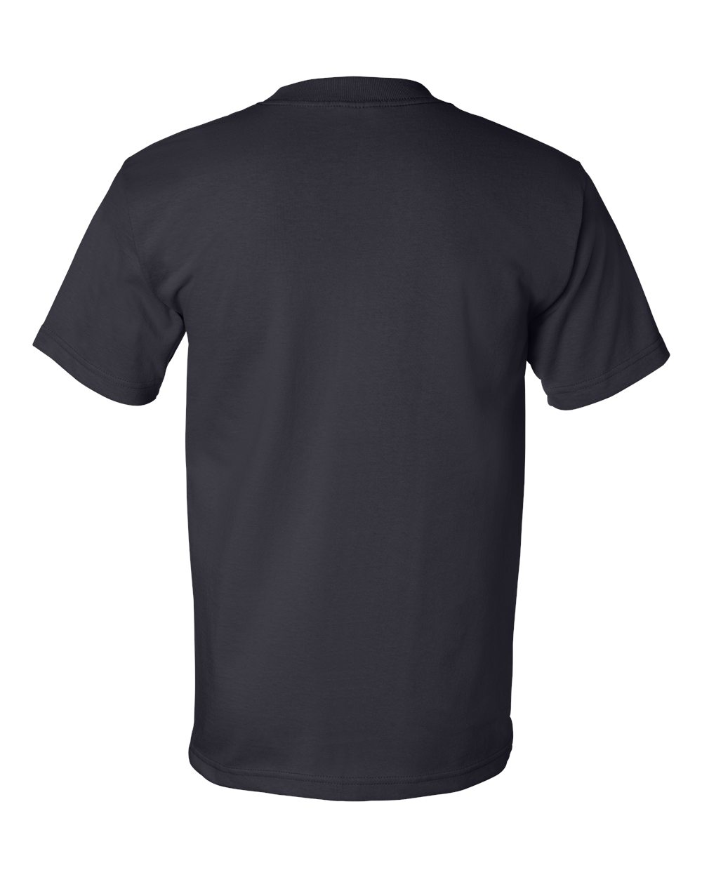 Rear View of Navy USA-Made Heavyweight T-Shirt - 5100