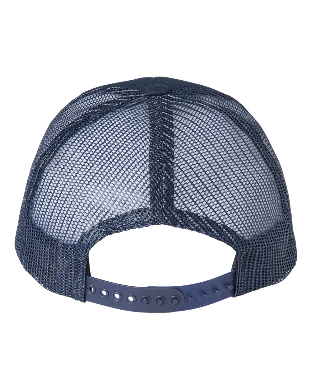 Rear View of Navy USA-Made Trucker Cap - USA100
