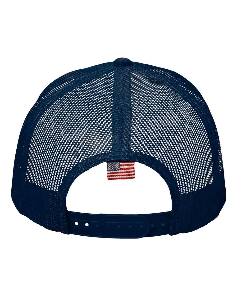Front View of Navy/ USA Mesh USA Flag Mesh Cap - AM350M