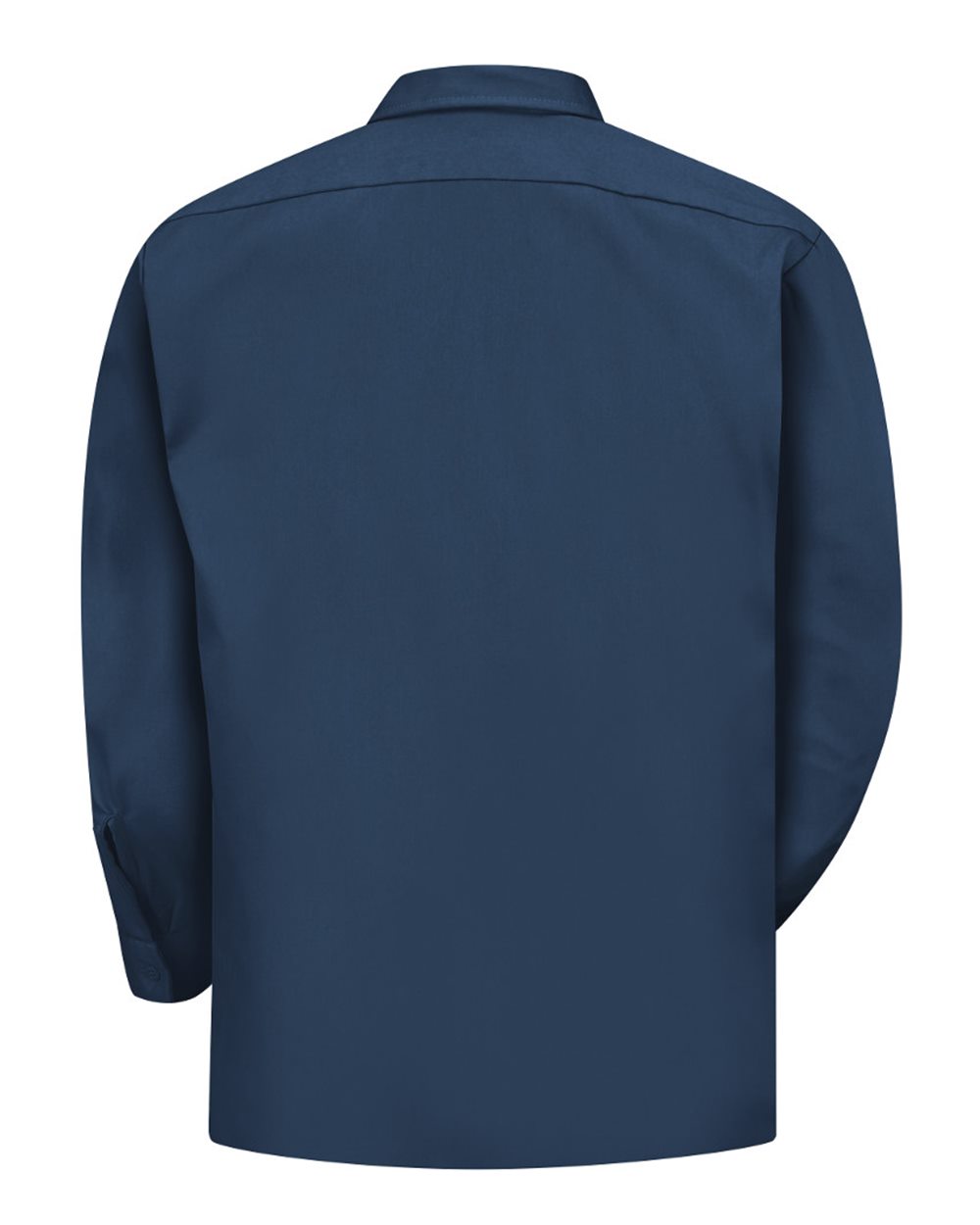 Front View of Navy Utility Long Sleeve Work Shirt - ST52