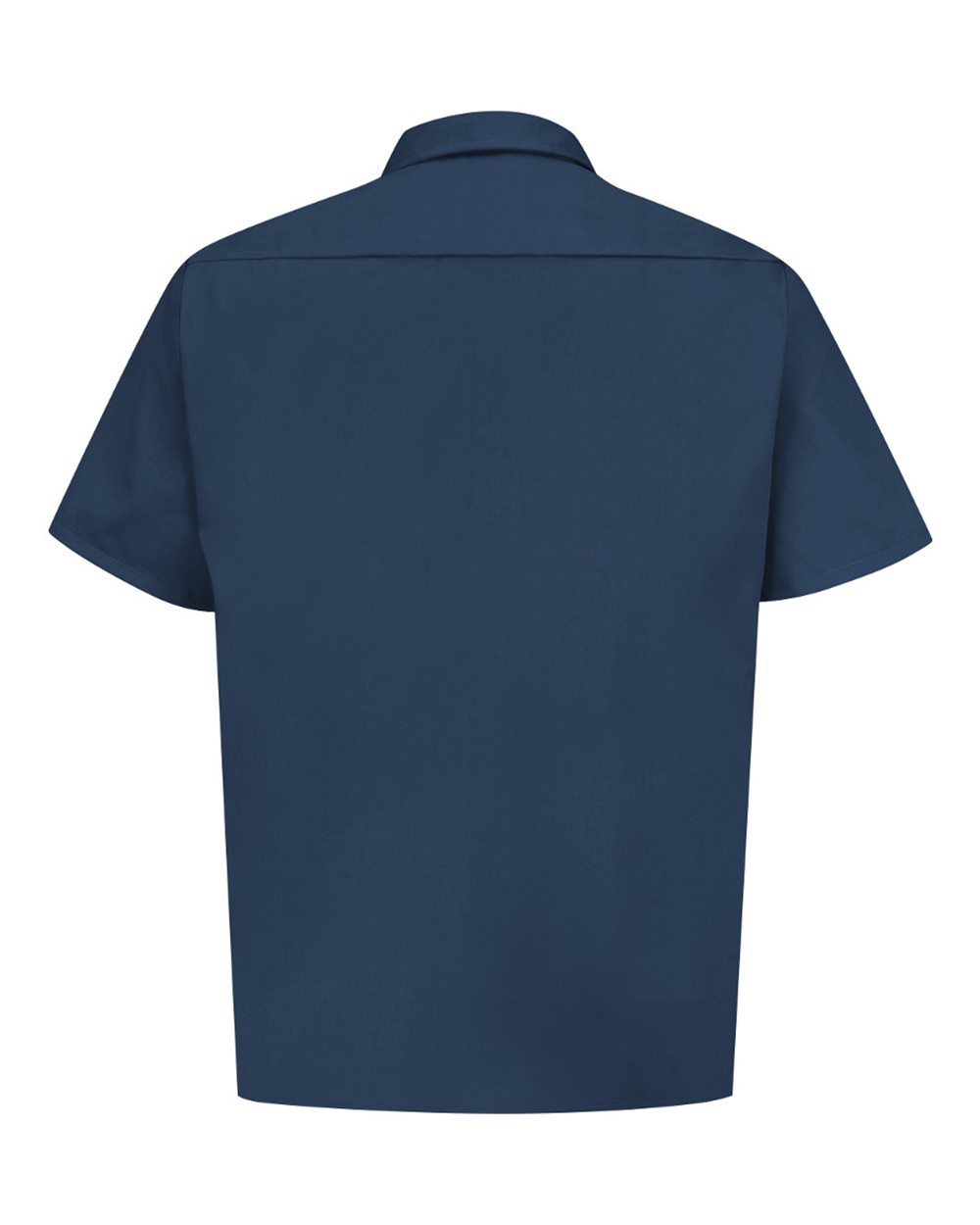 Front View of Navy Utility Short Sleeve Work Shirt - ST62
