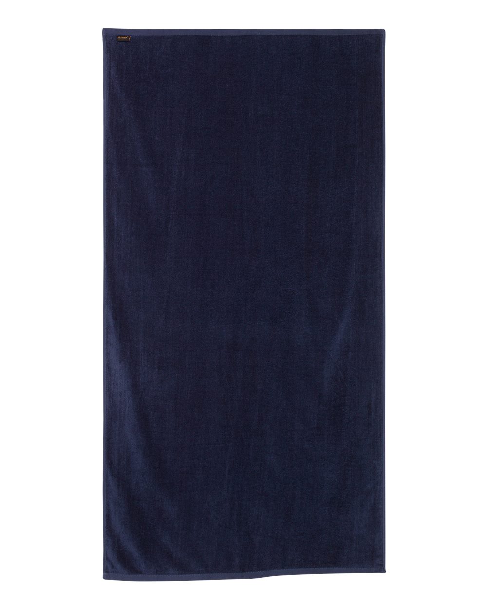 Front View of Navy Velour Beach Towel - QV3060
