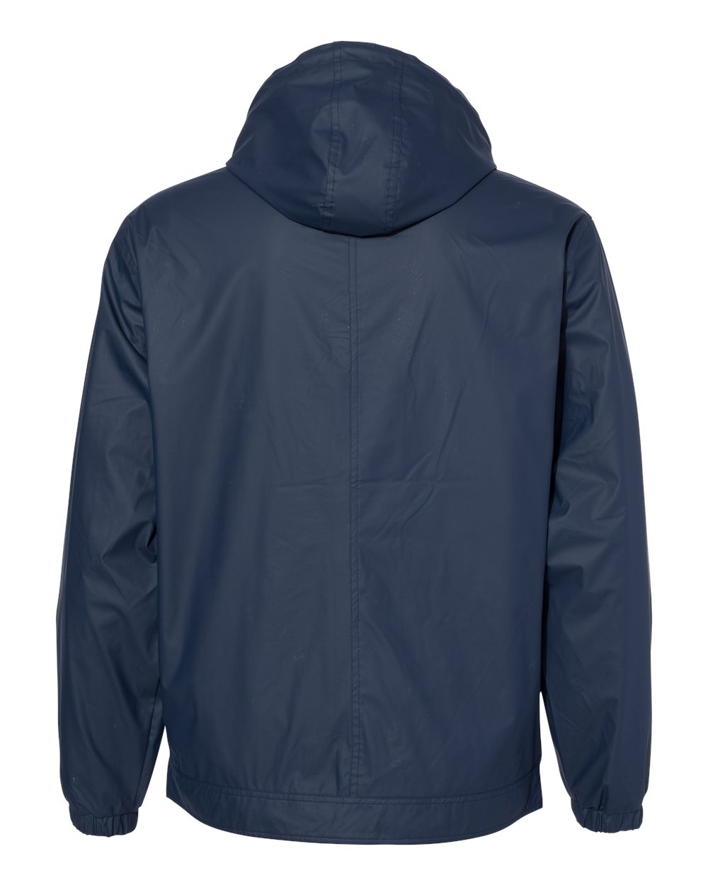 Front View of Navy Vintage Hooded Rain Jacket - 193910