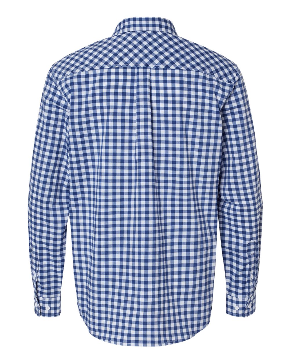 Front View of Navy/ White Gingham Technical Stretch Burn Shirt - 3291