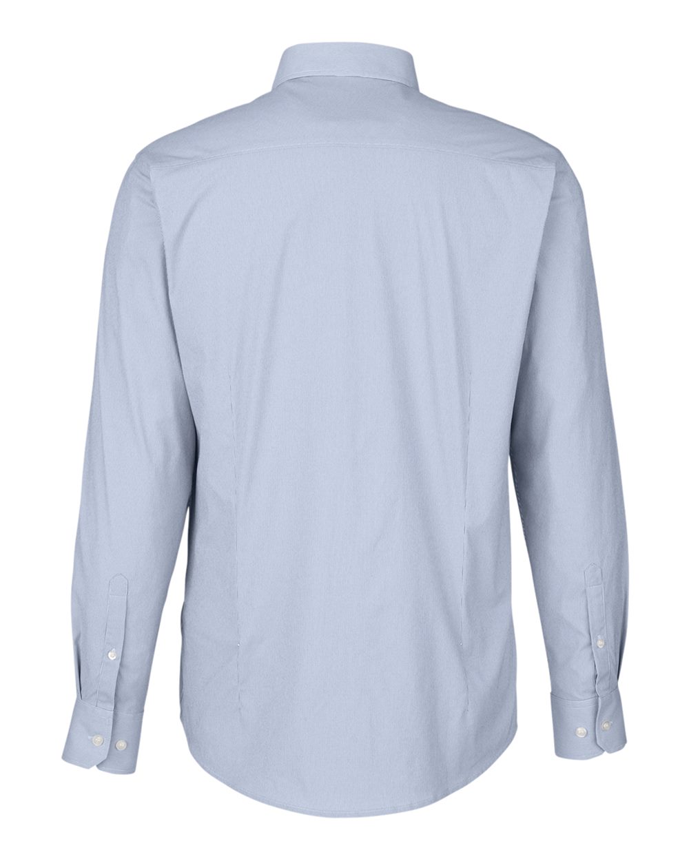 Front View of Navy/ White Men's CrownLux Performance® Microstripe Dress Shirt - DG537