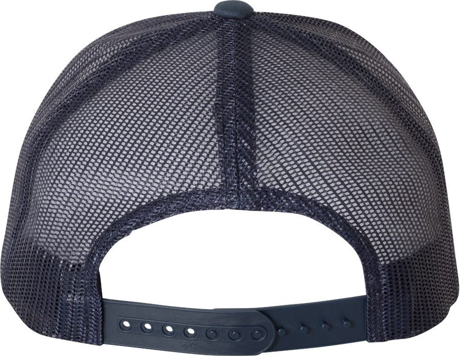 Front View of Navy/ White/ Navy Retro Trucker Cap - 6606