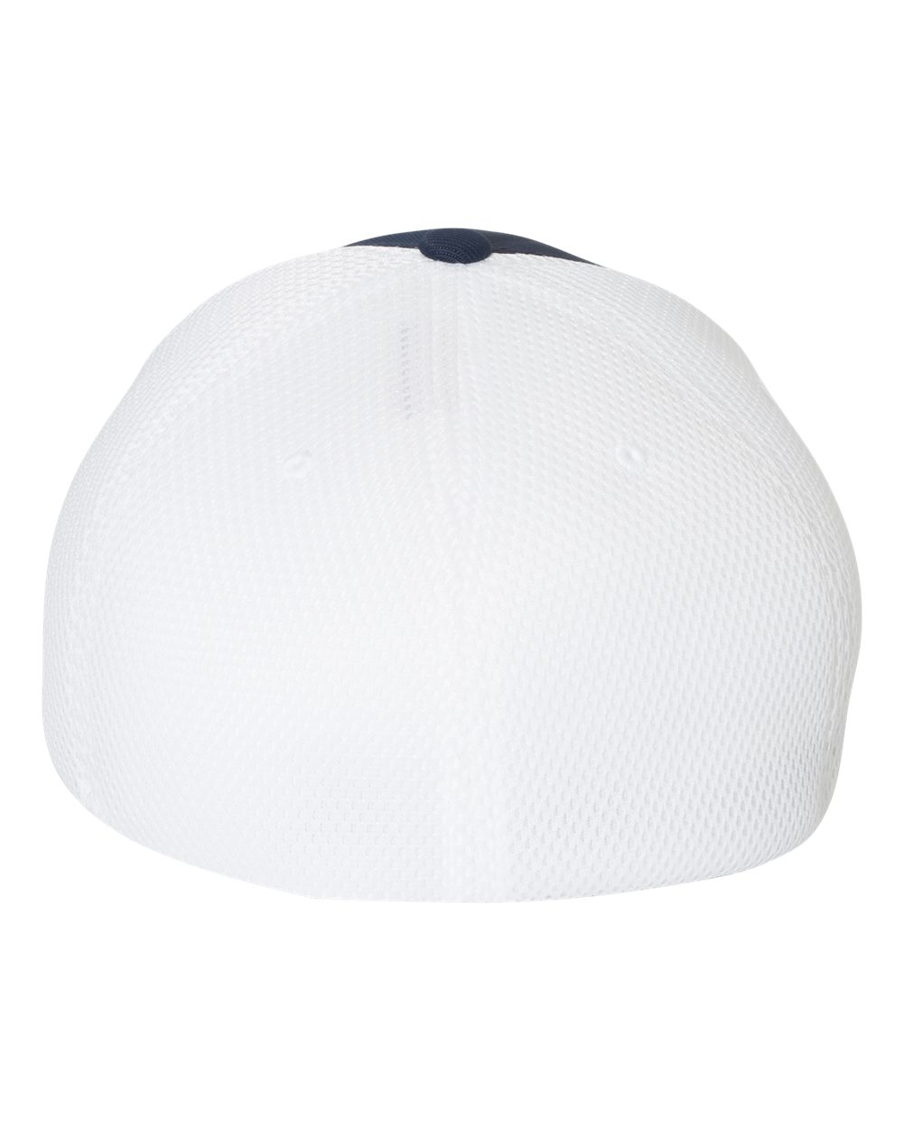 Rear View of Navy/ White Ultrafiber Mesh Cap - 6533