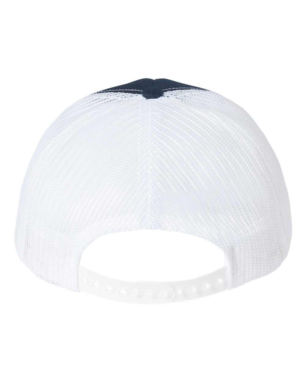 Front View of Navy/ White USA-Made Trucker Cap - USA100