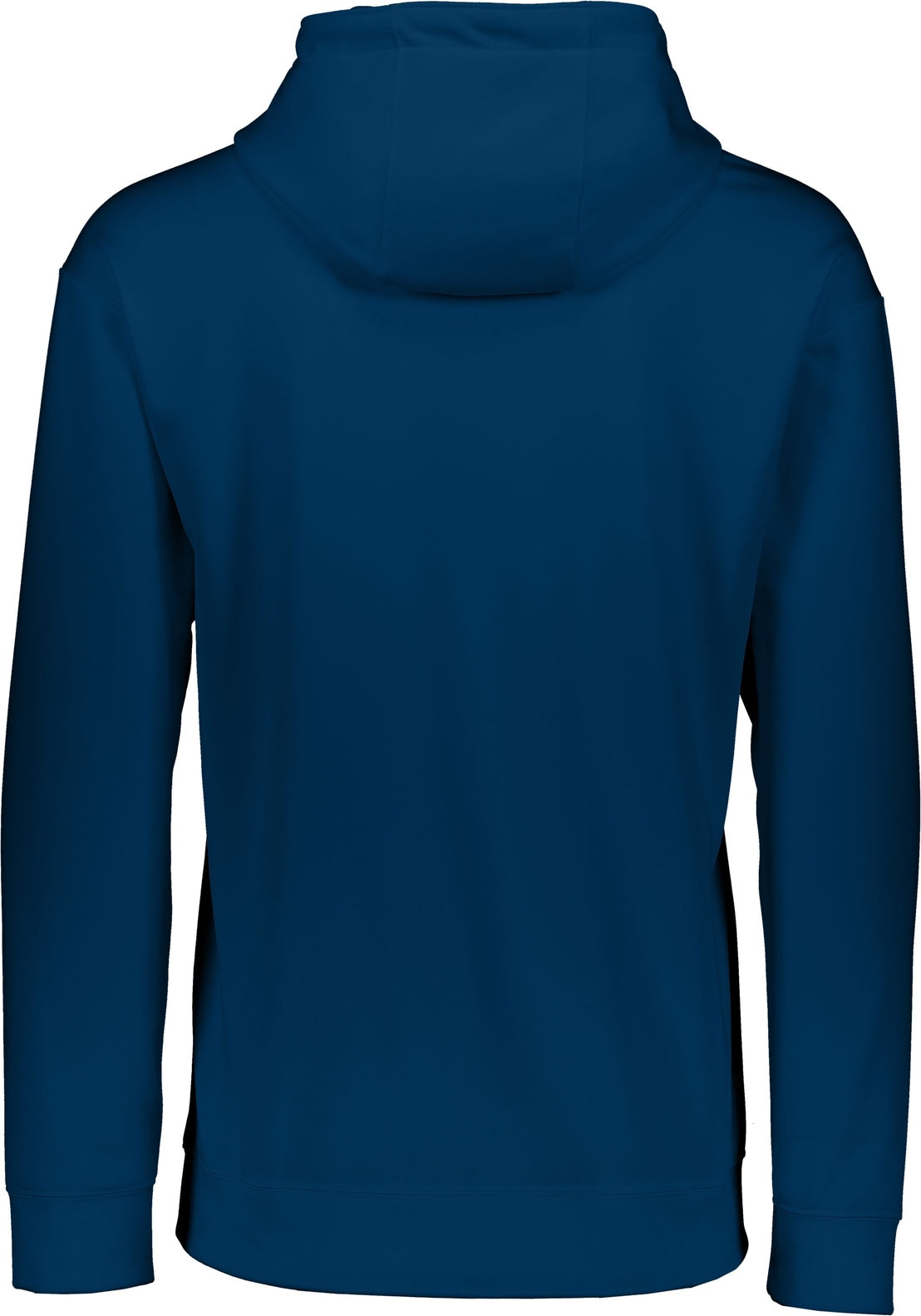 Rear View of NAVY WICKING FLEECE HOOD SWEATSHIRT