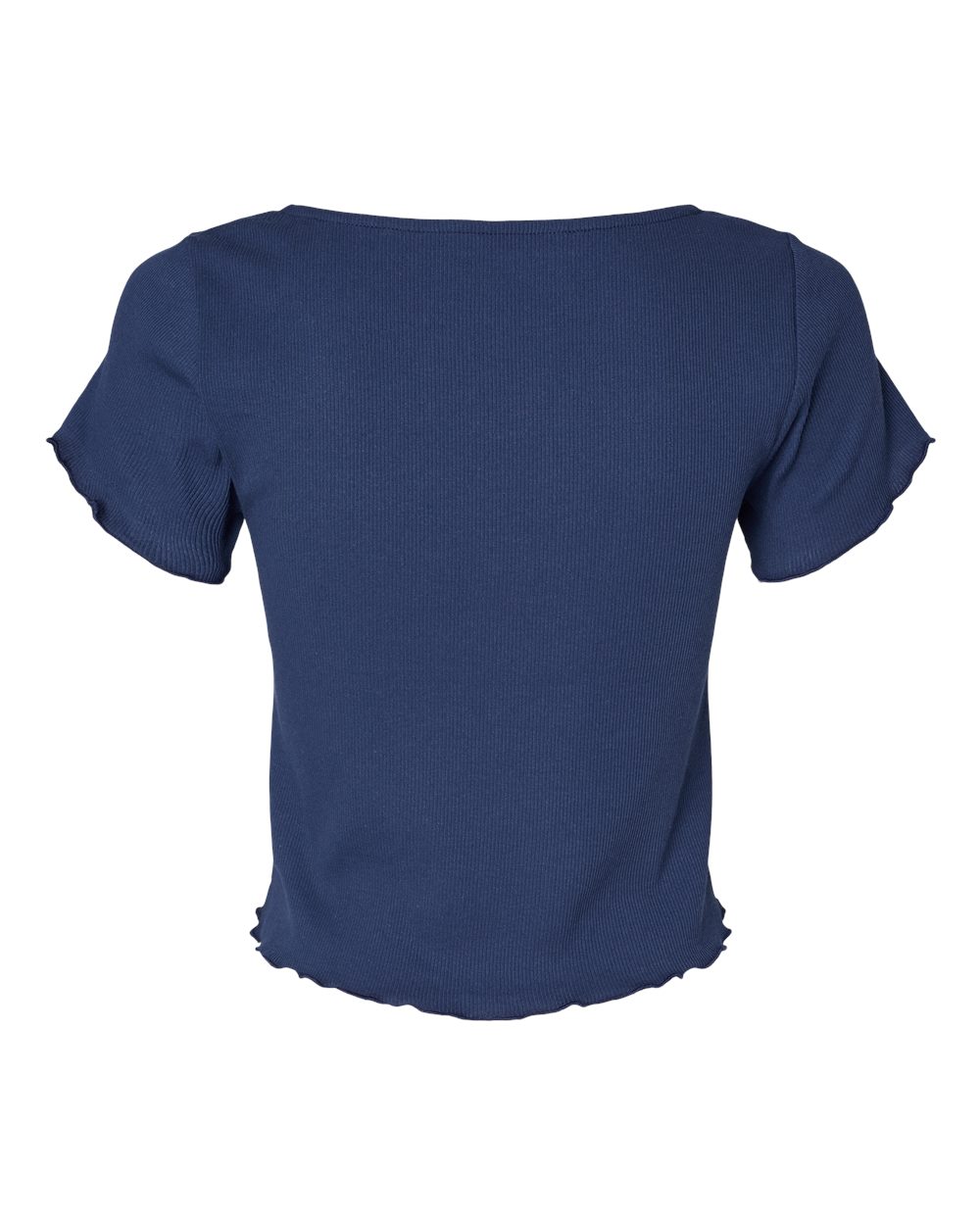 Front View of Navy Women's Baby Rib T-Shirt - BW2403