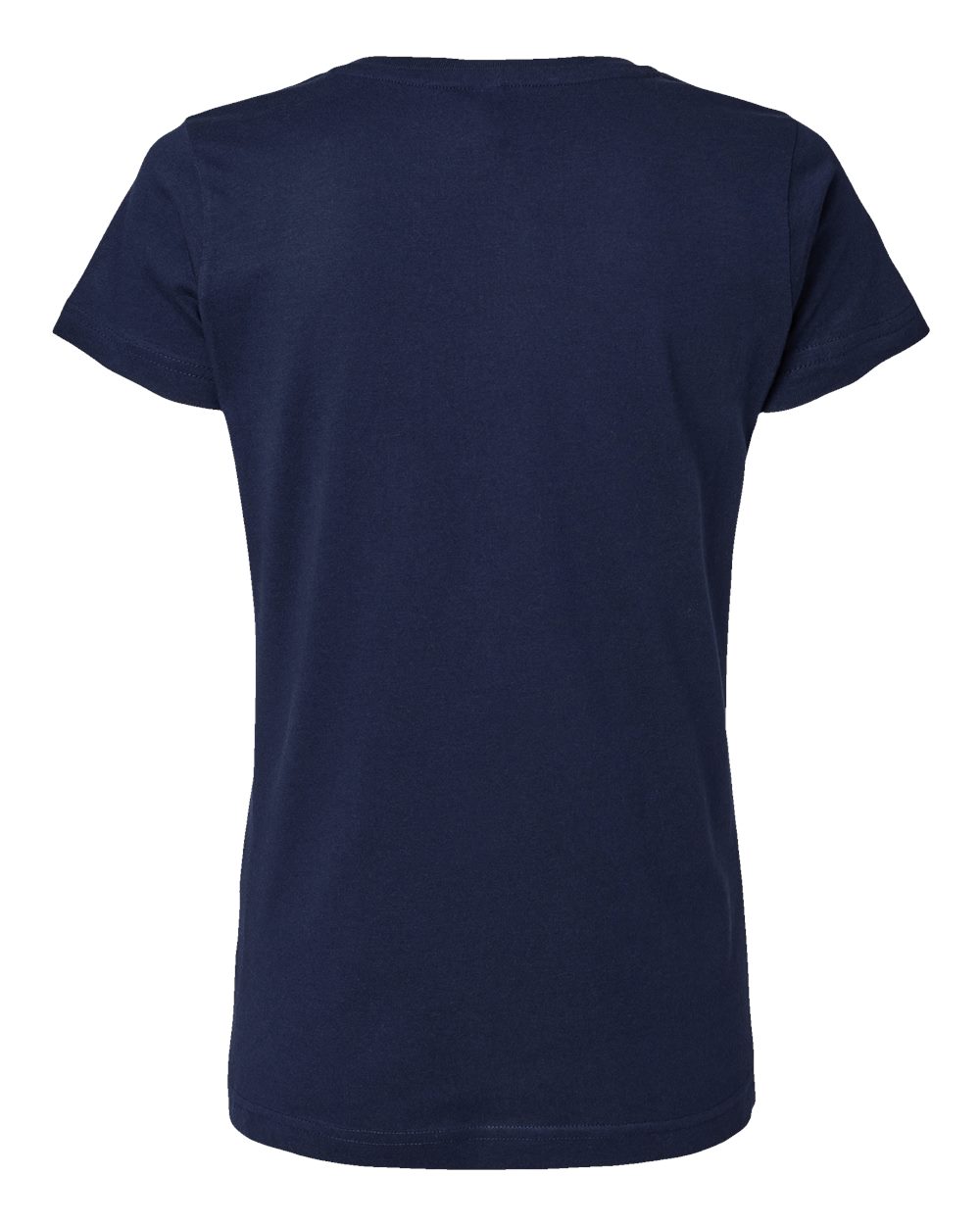 Front View of Navy Women's Fine Jersey Tee - 3516