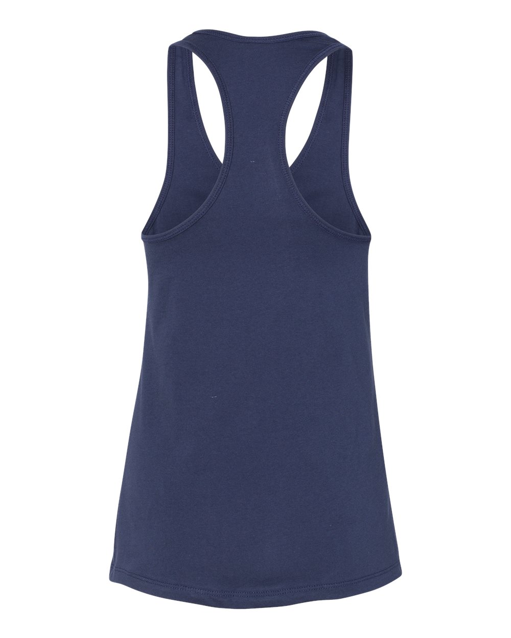 Rear View of Navy Women&#39;s Jersey Racerback Tank - 6008