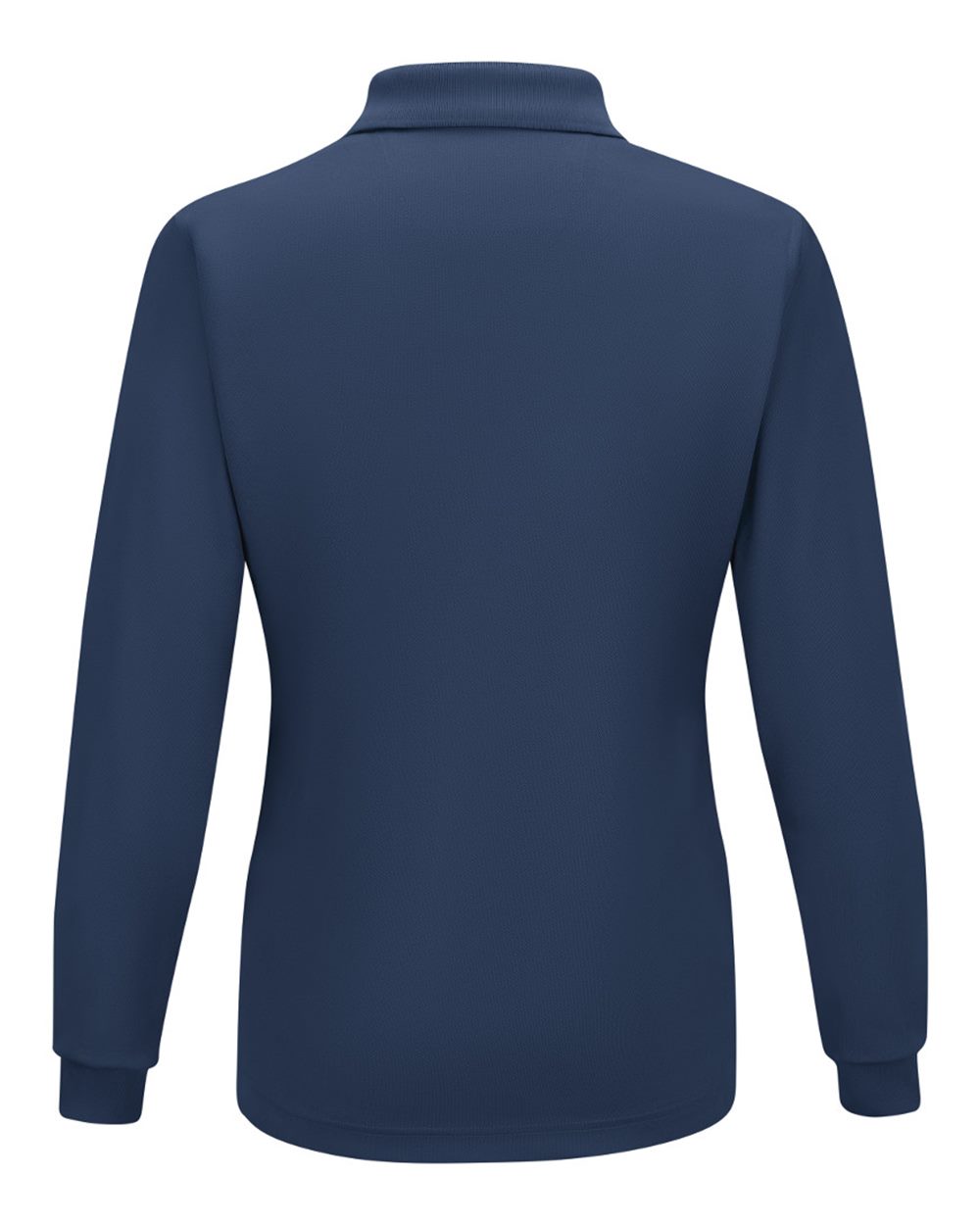 Front View of Navy Women's Long Sleeve Performance Knit Polo - SK7L