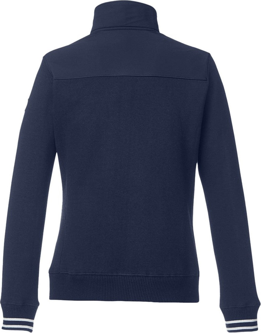 Front View of Navy Women's Navigator Fleece Full-Zip Jacket - N17387