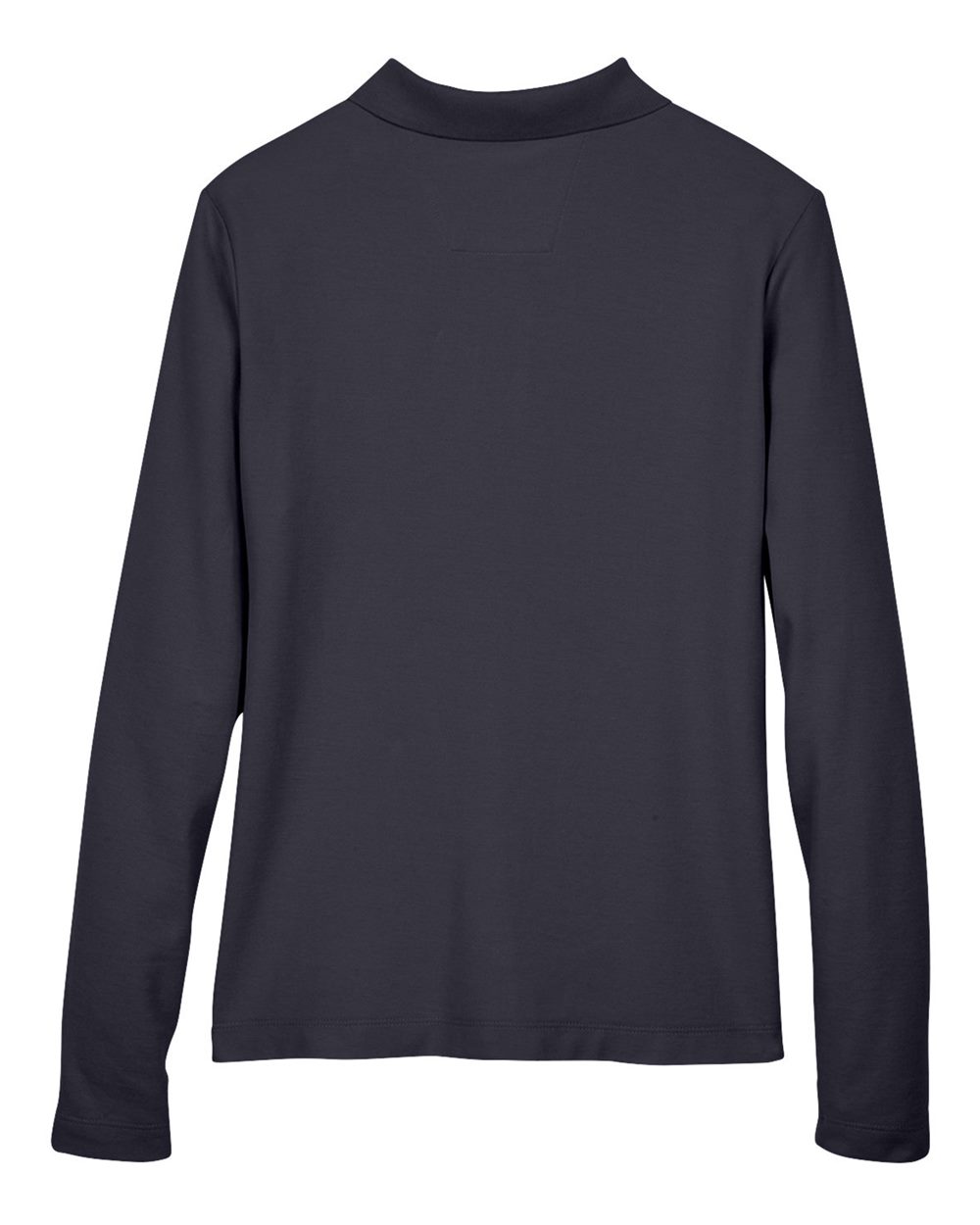 Front View of Navy Women's Pima Piqué Long Sleeve Polo - D110W