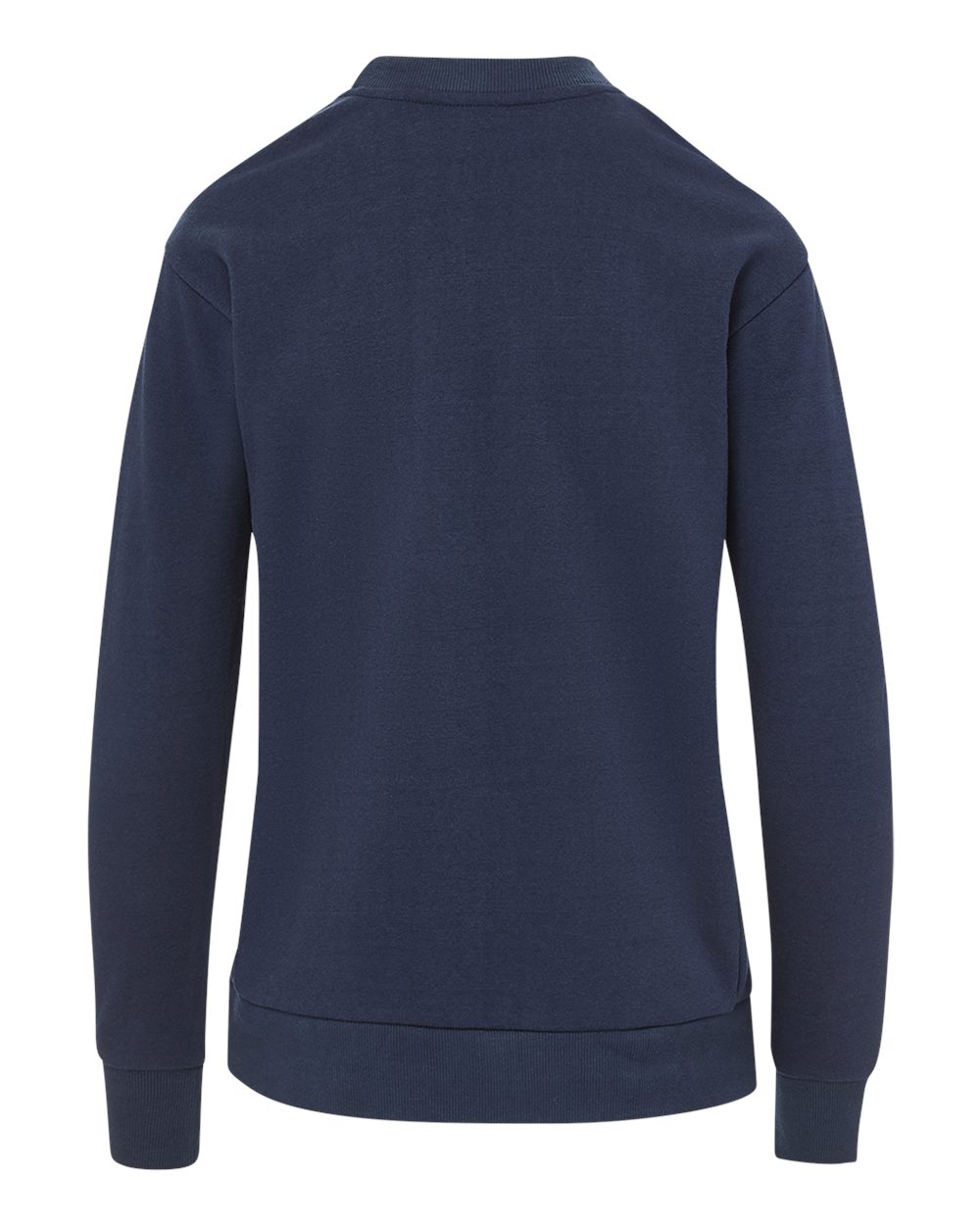 Rear View of Navy Women's Raelynn Cloud Fleece Crewneck Sweatshirt - W23140 plain