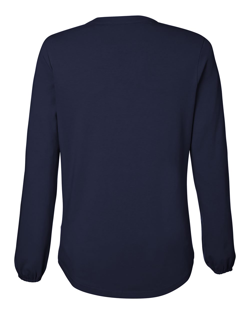 Rear View of Navy Women's Raleigh Half-Placket Knit Top - DP122W