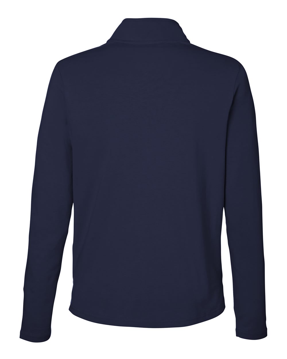 Rear View of Navy Women's Raleigh Stretch Quarter-Zip Pullover - DG425W