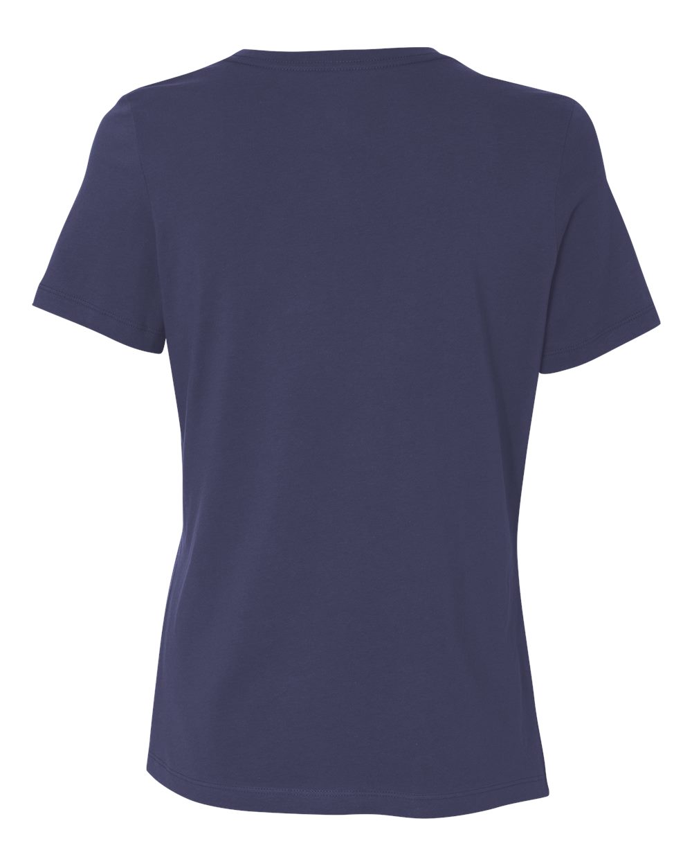 Rear View of Navy Women’s Relaxed Jersey Tee - 6400