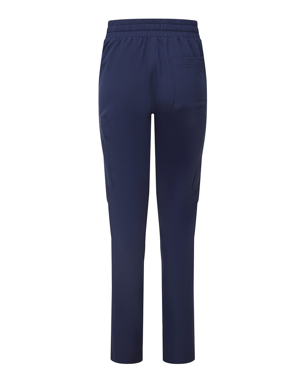Rear View of Navy Women's Relentless Stretch Cargo Scrub Pants - NN600