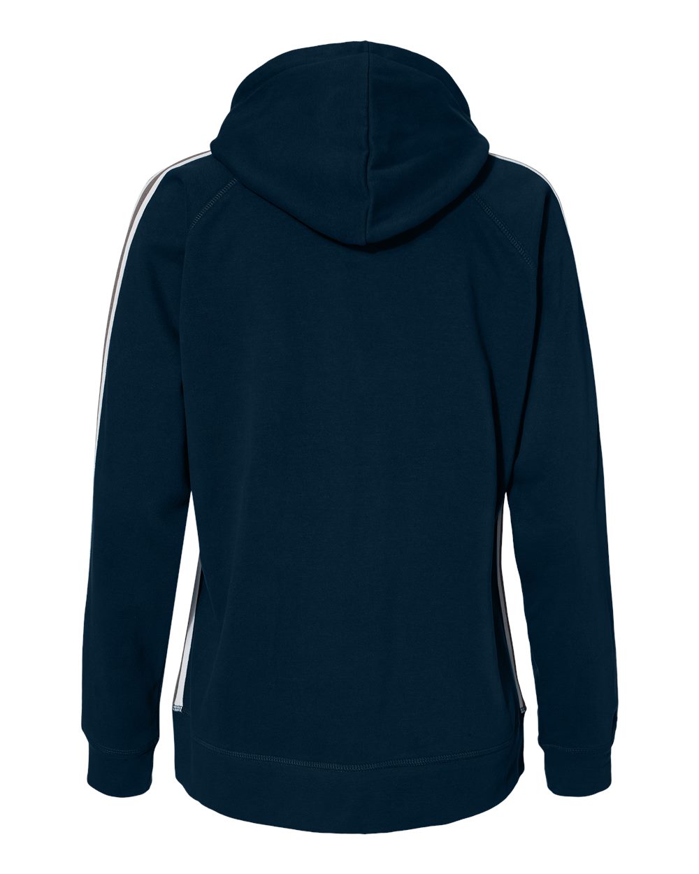 Rear View of Navy Women&#39;s Rival Fleece Hooded Sweatshirt - 8642