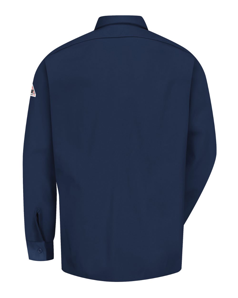 Rear View of Navy Work Shirt - EXCEL FR® ComforTouch - SLW2 plain