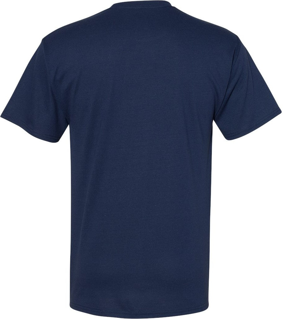Front View of Navy Workwear Pocket T-Shirt - W110