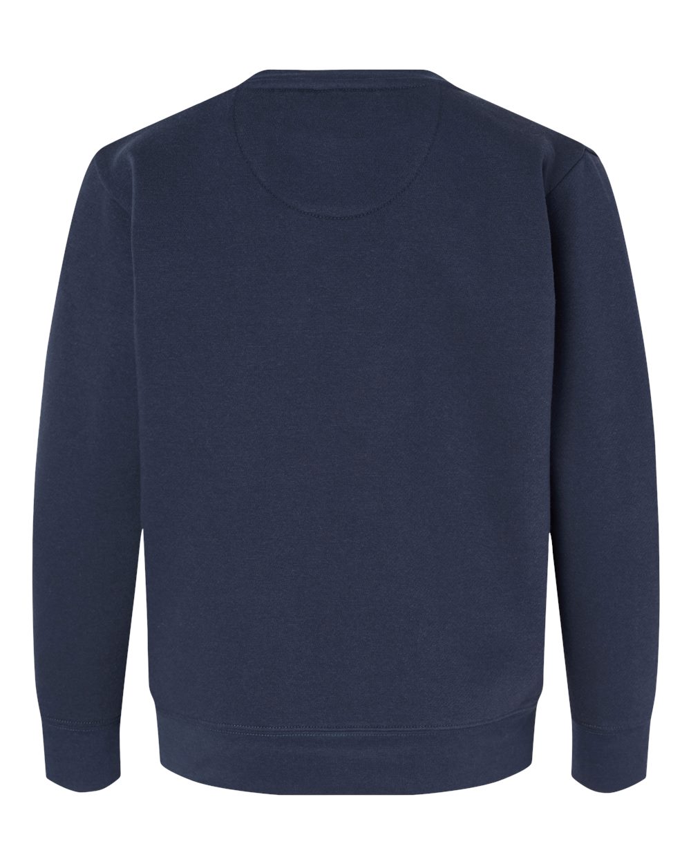Front View of Navy Youth Elevated Fleece Crewneck Sweatshirt - 2225