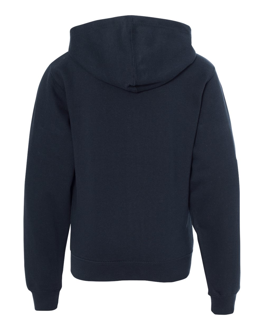 Front View of Navy Youth Midweight Full-Zip Hooded Sweatshirt - SS4001YZ