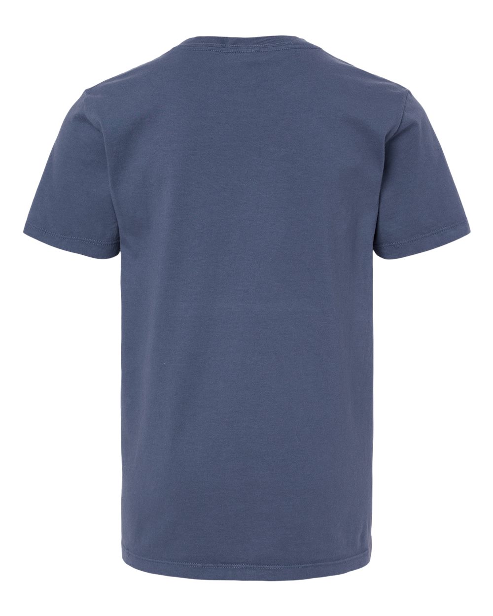 Rear View of Navy Youth Organic T-Shirt - 402