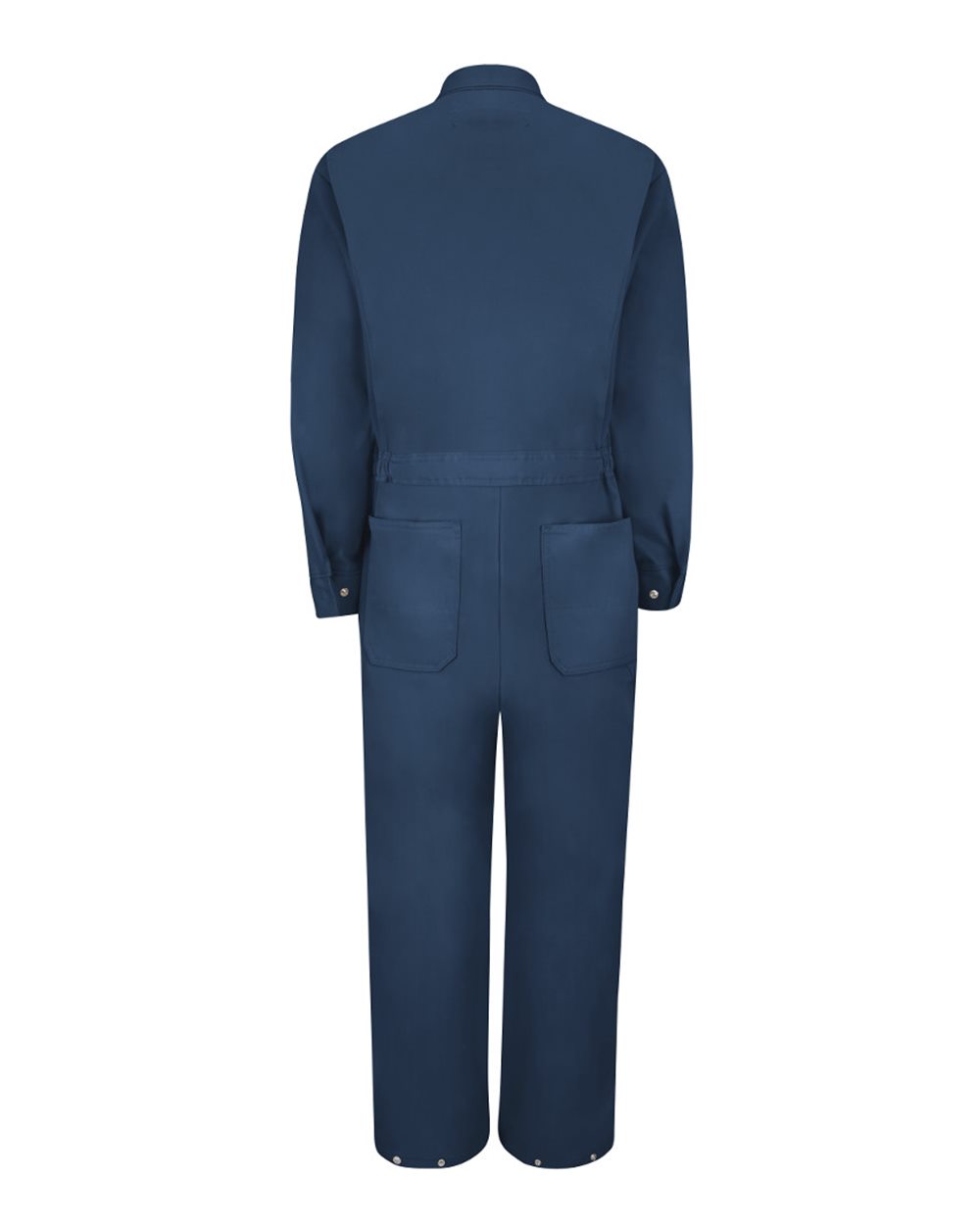 Front View of Navy Zip-Front Cotton Coverall Additional Sizes - CC18EXT