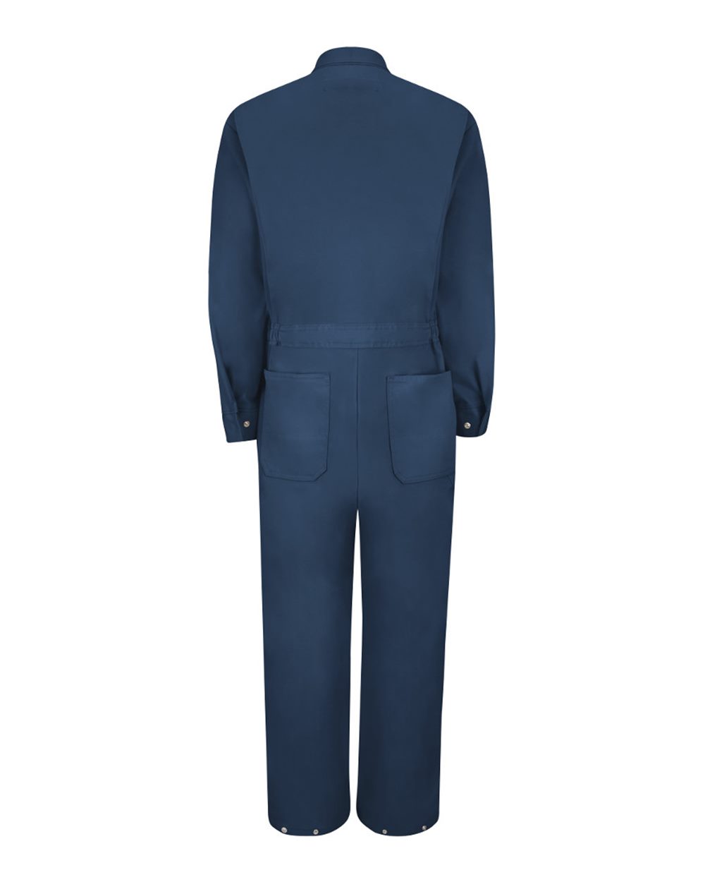 Front View of Navy Zip-Front Cotton Coverall - CC18