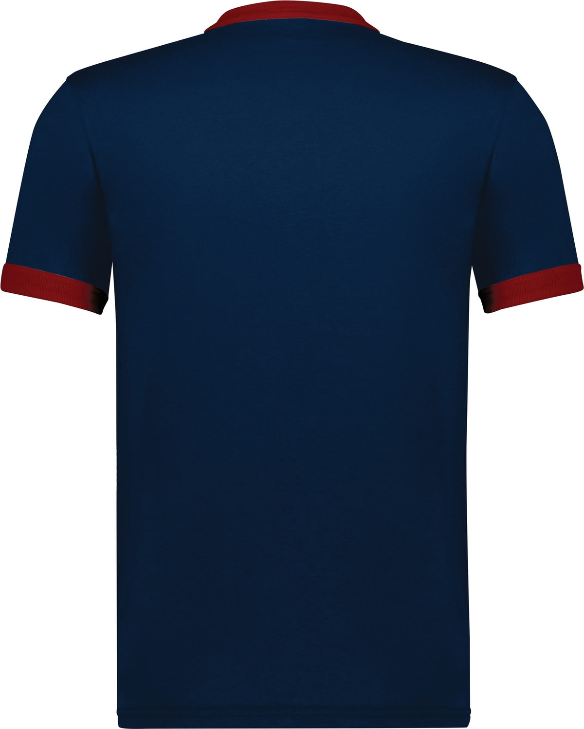 Rear View of NAVY/RED ADULT RINGER T-SHIRT