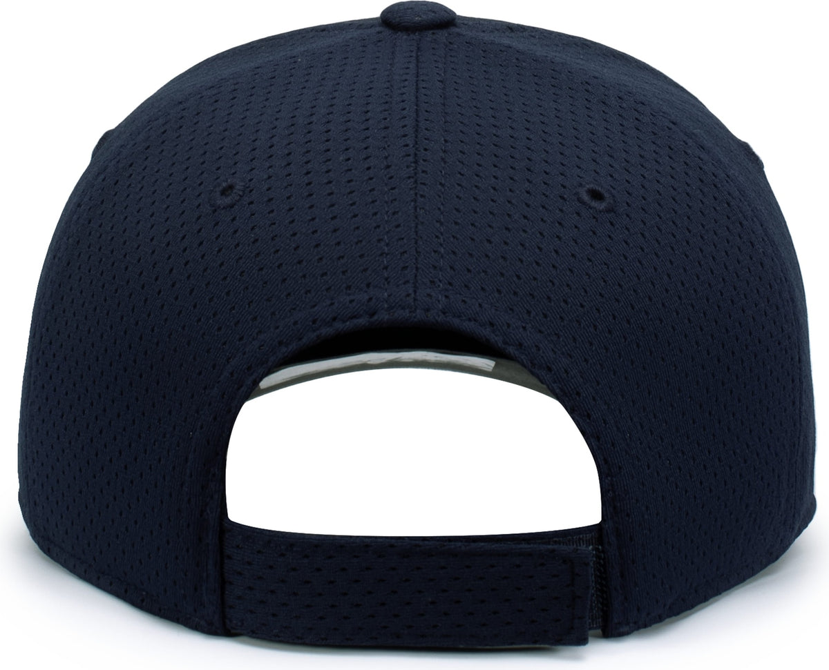 Rear View of NAVY/RED ATHLETIC MESH CAP