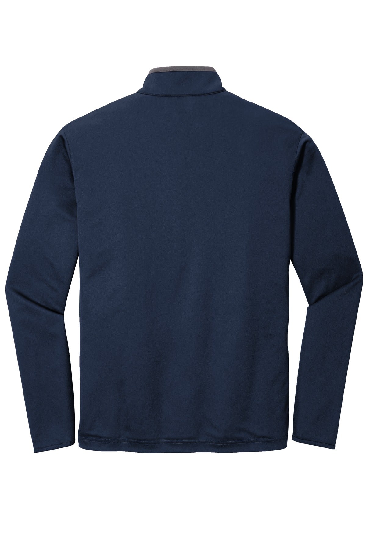 Front View of Navy/Steel Gry Port Authority Silk Touch Performance 1/4-Zip K584