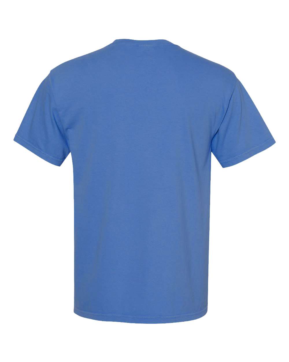 Front View of Neon Blue Garment-Dyed Heavyweight Pocket T-Shirt - 6030